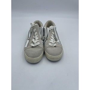 Steve Madden Parka-S White Stud Zip Sneaker Shoes Women Sz 8M US